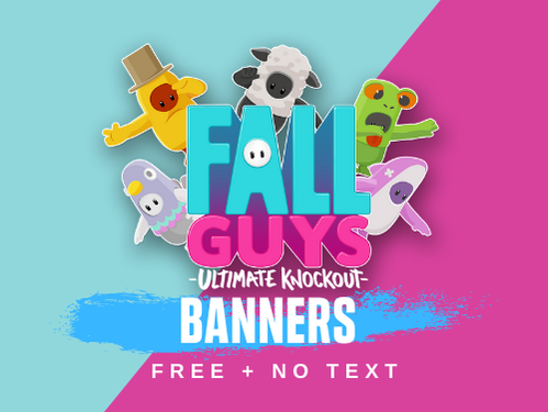 free fall guys banner templates